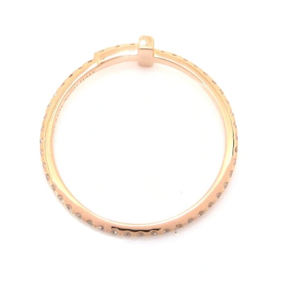 Auth TIFFANY & Co. Tiffany T Diamond Wire Band Ring - 18K Rose Gold Diamond Ring - Picture 3 of 6